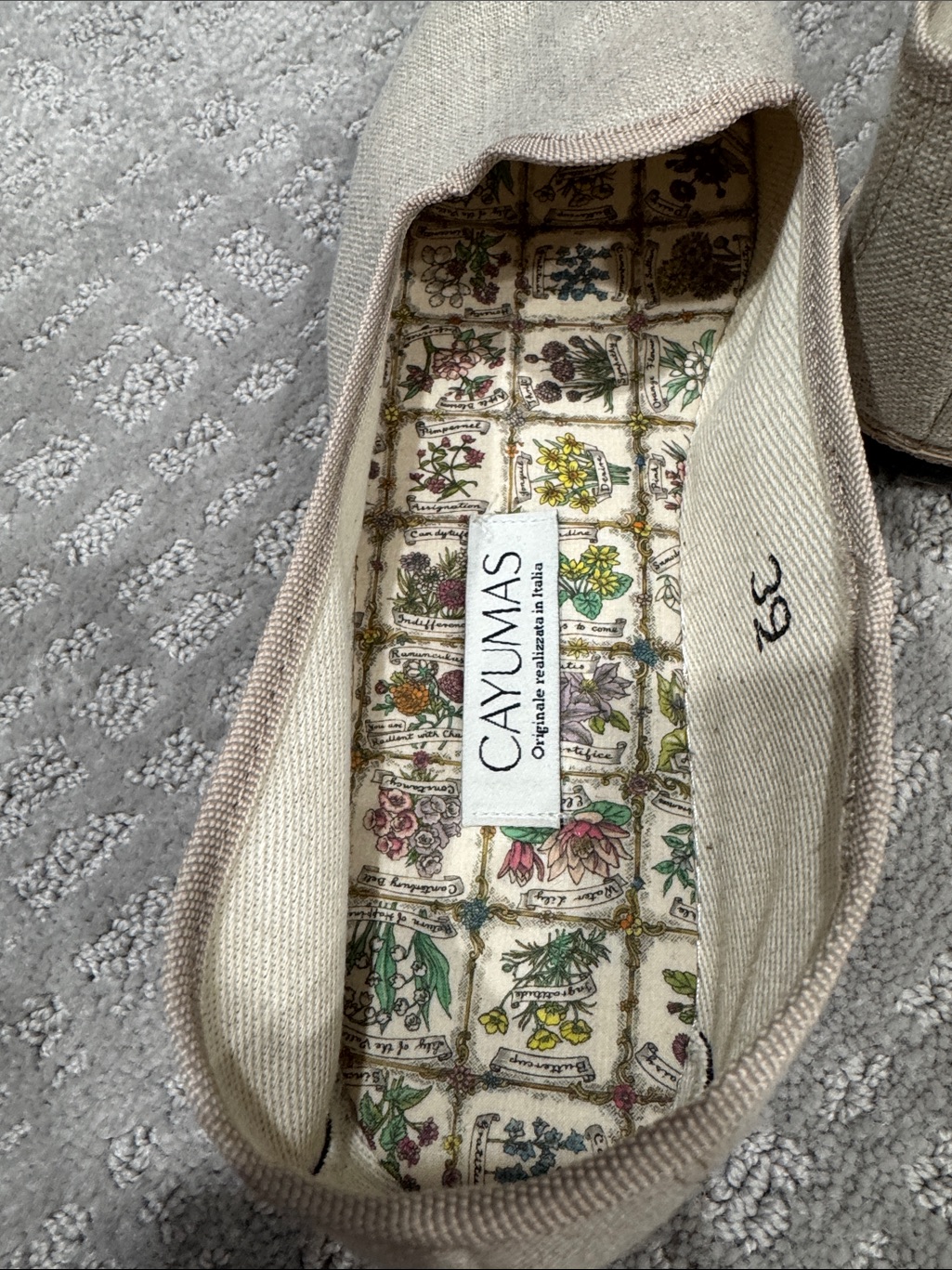 Cayumas Women's Natural Linen Slip-On Espadrilles Flat Size 39 Us 8 — image 4 of 6